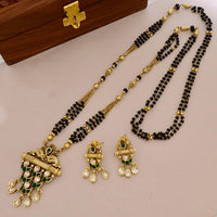 Tanish Art Jewellery Classic Pota Stone And Black Beaded Mangalsutra
