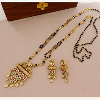 Tanish Art Jewellery Classic Pota Stone And Black Beaded Mangalsutra