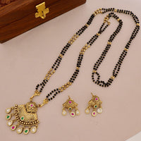 Tanish Art Jewellery Classic Pota Stone And Black Beaded Mangalsutra