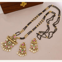 Tanish Art Jewellery Classic Pota Stone And Black Beaded Mangalsutra