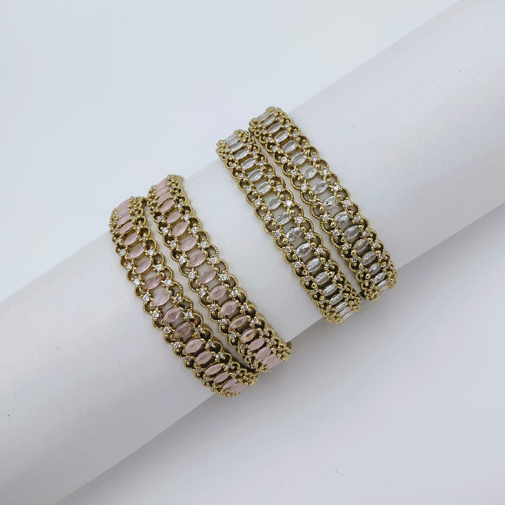 Tanish Art Jewellery Glamorous American Diamond Bangles Set