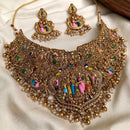 Tanish Art Jewellery Pearl And Beads Heritage Meenakari Temple Choker Necklace Set 
