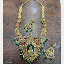 Tanish Art Jewellery Pearl And Beads Heritage Meenakari Temple Necklace Set