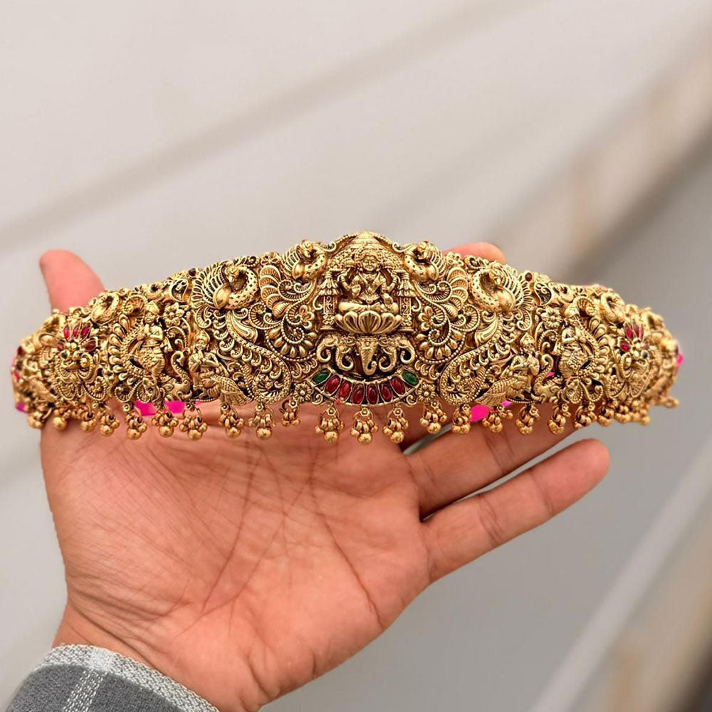 Tanish Art Jewellery Traditional Pearl And Pota Stone Temple Kamarband for Bridal & Festive Look