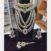 Tanish Art Jewellery Grand Polki Kundan Pearl And Beads Double Necklace Set