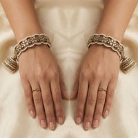 Tanish Art Jewellery Stylish Crystal Stone And Pearl Bangles Set 