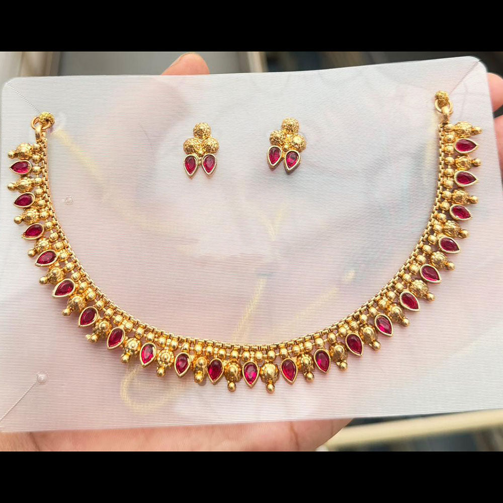 Tanish Art Jewellery Elegant Crystal Stone Necklace And Earrings Set