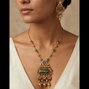 Tanish Art Jewellery Pota Stone And Pearl Necklace Set 