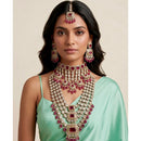 Tanish Art Jewellery Pota Stone Pearl And Beads Double Necklace Set 