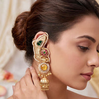 Tanish Art Jewellery Kundan Stone And Beads Heavy Jhumki Earrings