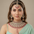 Tanish Art Jewellery Graceful Kundan Stone Semi-Bridal Choker Necklace Set