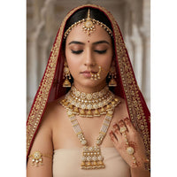 Tanish Art Jewellery Graceful Kundan Stone And Beads Bridal Set