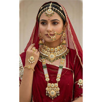 Tanish Art Jewellery Graceful Kundan Stone And Beads Bridal Set