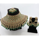 Tanish Art Jewellery Glamorous Crystal Stone Pearl And Beads Choker Necklace Set