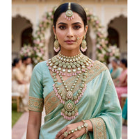 Tanish Art Jewellery Graceful Kundan Stone And Beads Bridal Set