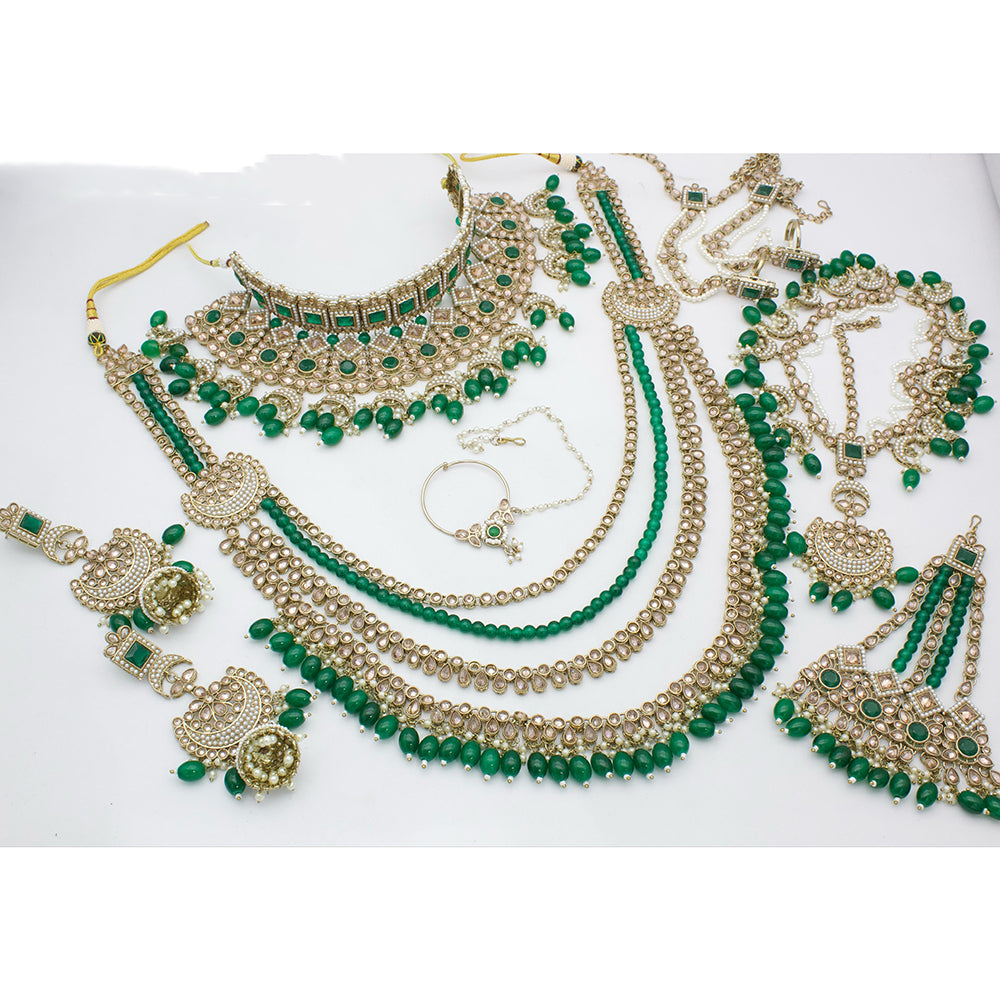 Tanish Art Jewellery Graceful Kundan Stone And Beads Bridal Set
