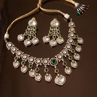 Tanish Art Jewellery Designer Pota And Polki Kundan Stone Necklace Set