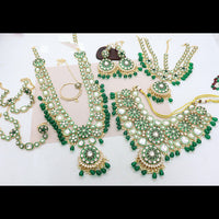 Tanish Art Polki Kundan Meenakari Pearl & Beads Bridal Jewellery Set