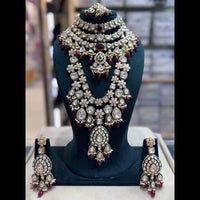 Tanish Art Jewellery Grand Polki Kundan Pearl And Beads Double Necklace Set