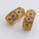 Tanish Art Jewellery Heritage Pota Stone Openable Bangles Set