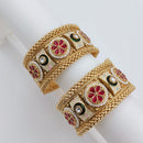 Tanish Art Jewellery Heritage Pota Stone And Pearl Openable Bangles Set