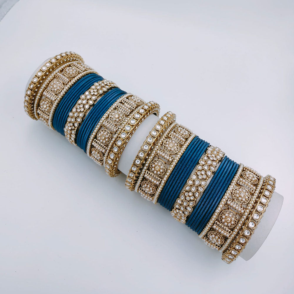 Tanish Art Jewellery Polki Kundan And Pearl Bridal Bangles Set