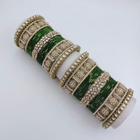 Tanish Art Jewellery Polki Kundan And Pearl Bridal Bangles Set