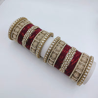 Tanish Art Jewellery Polki Kundan And Pearl Bridal Bangles Set
