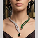 Tanish Art Jewellery Stunning American Diamond Royal Necklace Set