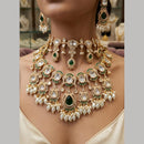Tanish Art Jewellery Grand Polki Kundan Pearl And Beads Double Necklace Set