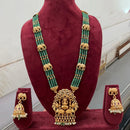 Tanish Art Jewellery Traditional Pota Stone And Pearl Temple Long Necklace Set 