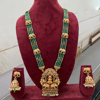 Tanish Art Jewellery Traditional Pota Stone And Pearl Temple Long Necklace Set 