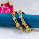 Tanish Art Jewellery Traditional Kundan Stone And Pearl Meenakari Bangles Set