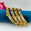 Tanish Art Jewellery Traditional Pota Stone And Pearl Meenakari Bangles Set