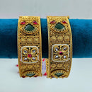 Tanish Art Jewellery Traditional Pota Stone And Pearl Openable Bangles Set