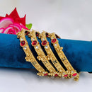 Tanish Art Jewellery Traditional Pota Stone And Pearl Meenakari Bangles Set