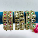 Tanish Art Jewellery Traditional Pota Stone Bangles Set