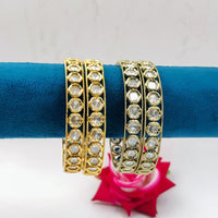Tanish Art Jewellery Exquisite Polki Kundan Stone Bangles Set  