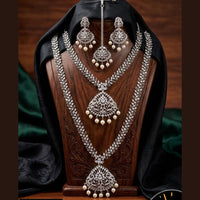 Tanish Art Jewellery Royal American Daimond Stone Double Necklace Set