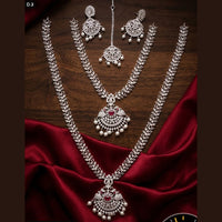 Tanish Art Jewellery Royal American Daimond Stone Double Necklace Set