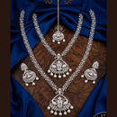 Tanish Art Jewellery Royal American Daimond Stone Double Necklace Set