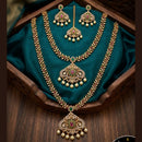 Tanish Art Jewellery Royal Pota Stone And Pearl Double Necklace Set