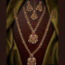 Tanish Art Jewellery Royal Pota Stone And Pearl Double Necklace Set