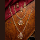 Tanish Art Jewellery Royal Pota Stone And Pearl Double Necklace Set