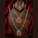 Tanish Art Jewellery Royal Pota Stone And Pearl Double Necklace Set