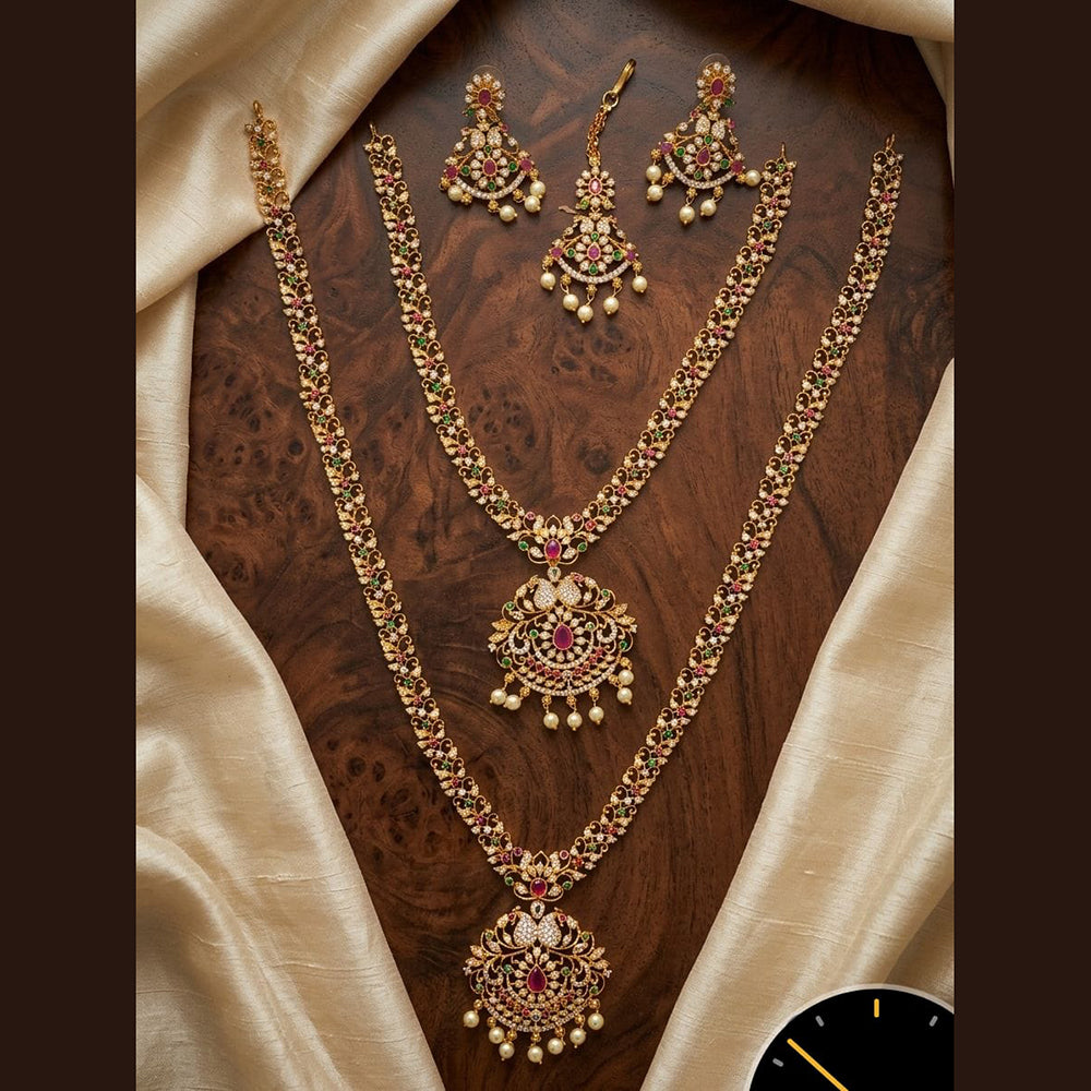 Tanish Art Jewellery Royal Pota Stone And Pearl Double Necklace Set
