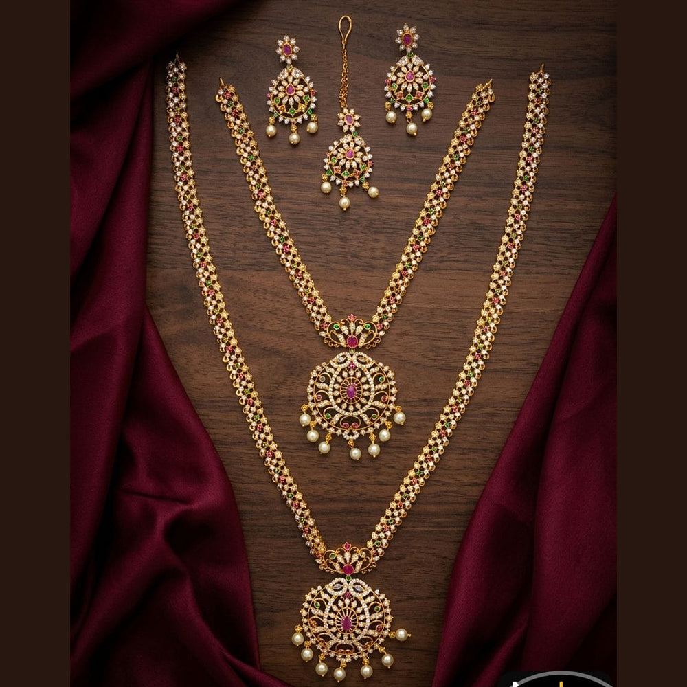 Tanish Art Jewellery Royal Pota Stone And Pearl Double Necklace Set