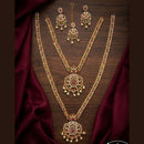 Tanish Art Jewellery Royal Pota Stone And Pearl Double Necklace Set