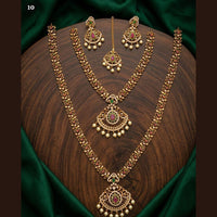 Tanish Art Jewellery Royal Pota Stone And Pearl Double Necklace Set