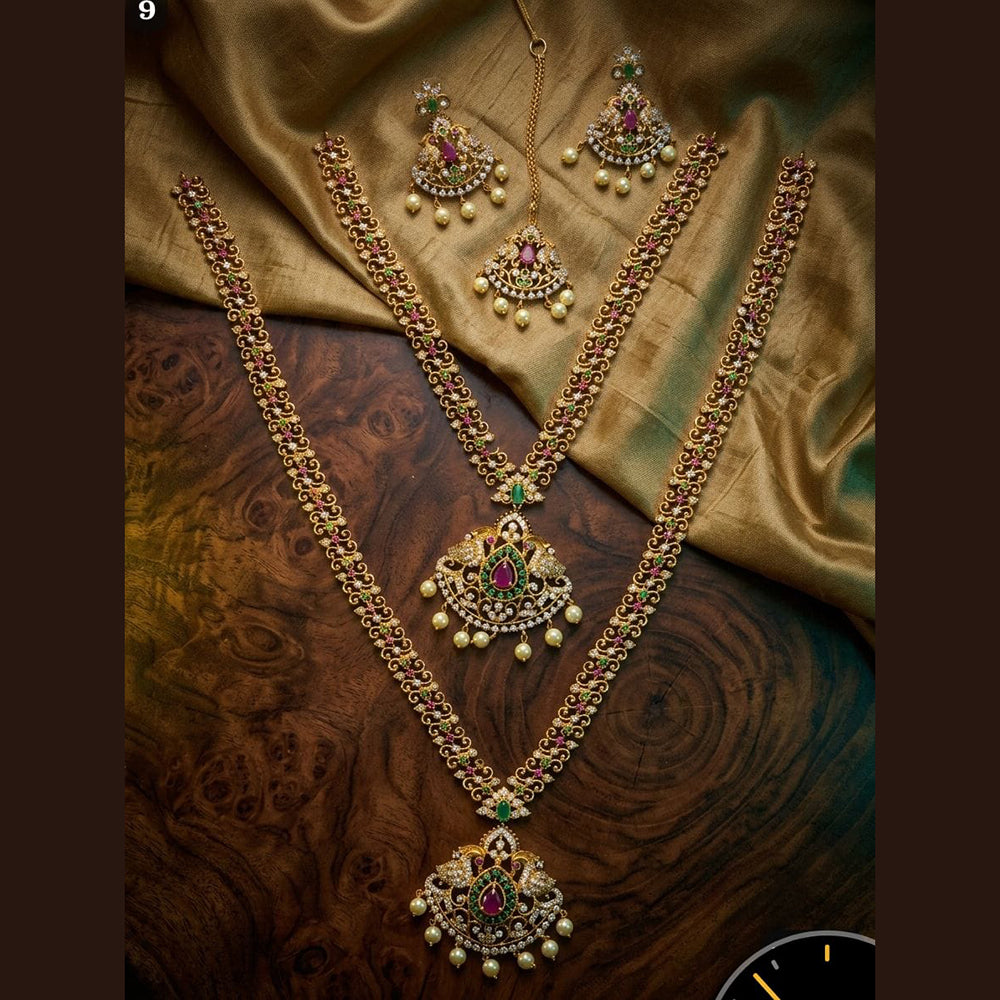 Tanish Art Jewellery Royal Pota Stone And Pearl Double Necklace Set